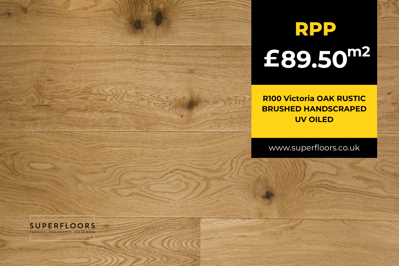 R100 Victoria OAK RUSTIC BRUSHED HANDSCRAPED UV OILED