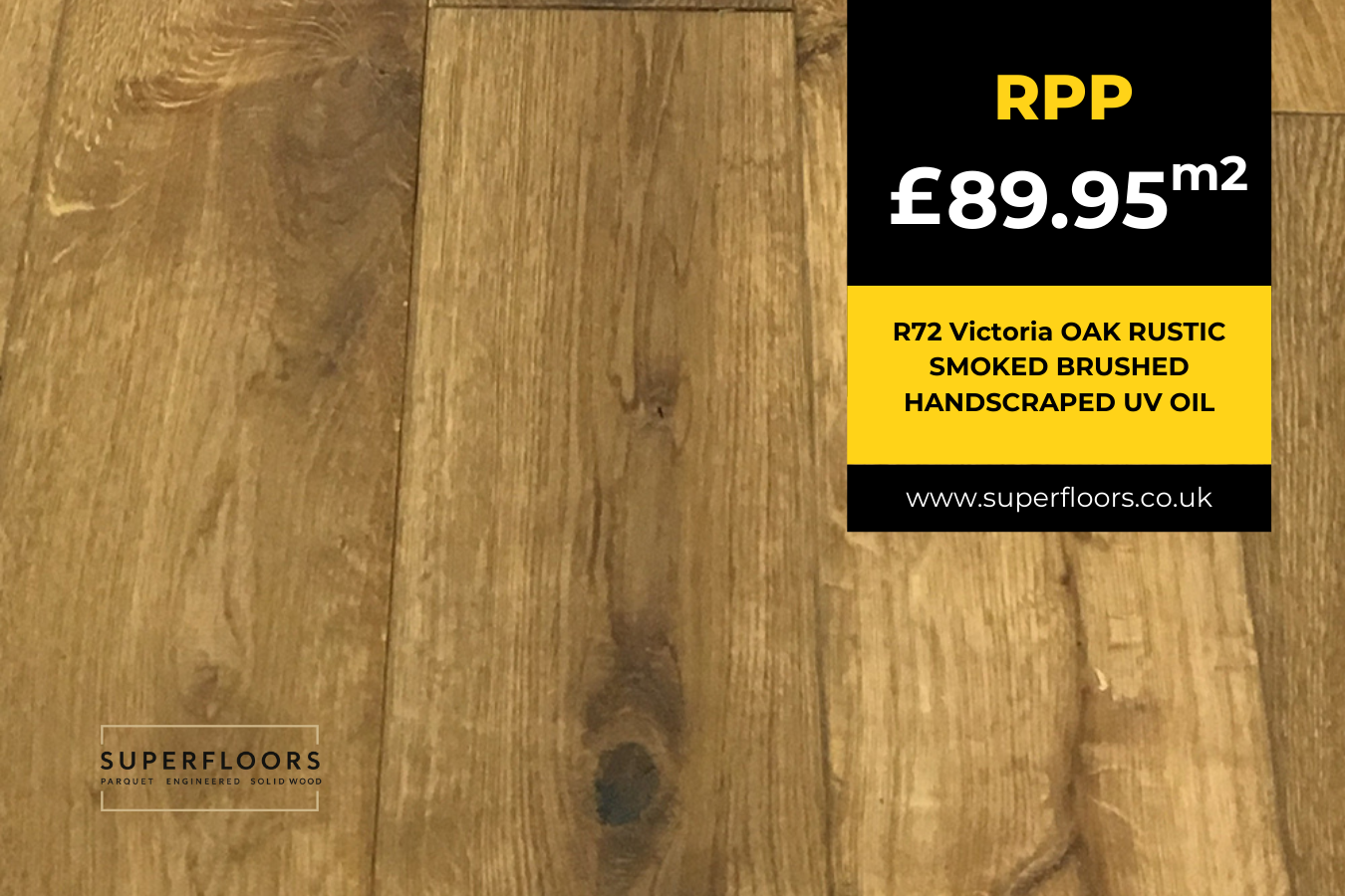R72 Victoria OAK RUSTIC SMOKED BRUSHED HANDSCRAPED UV OIL