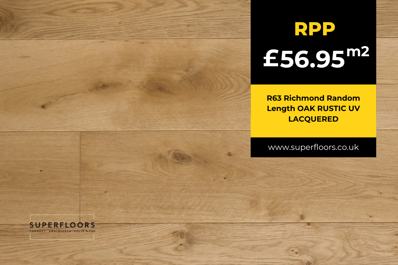 R63 Richmond Random Length OAK RUSTIC UV LACQUERED