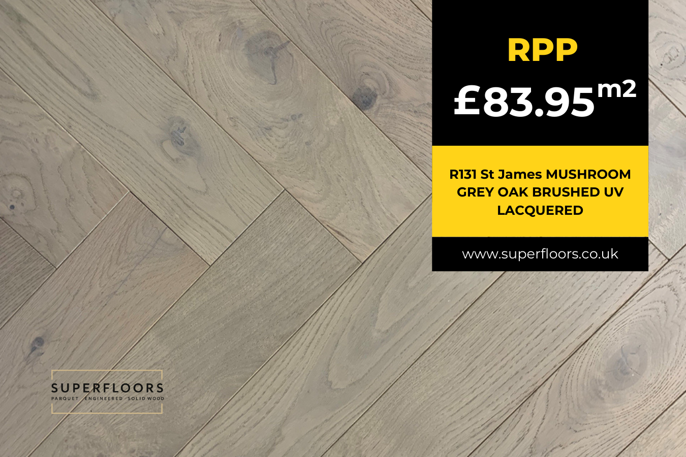 R131 St James MUSHROOM GREY OAK BRUSHED UV LACQUERED