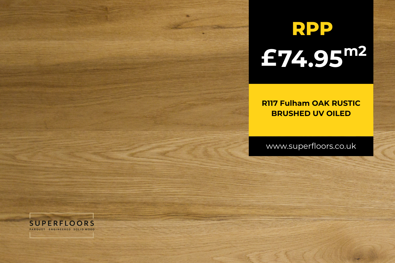 R117 Fulham OAK RUSTIC BRUSHED UV OILED