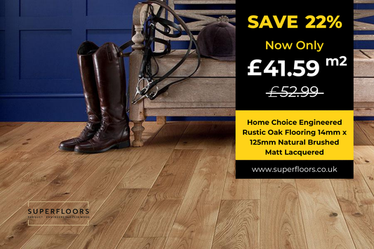 Home Choice Engineered Rustic Oak Flooring 14mm x 125mm Natural Brushed Matt Lacquered
