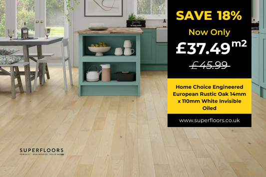 Home Choice Engineered European Rustic Oak 14mm x 110mm White Invisible Oiled