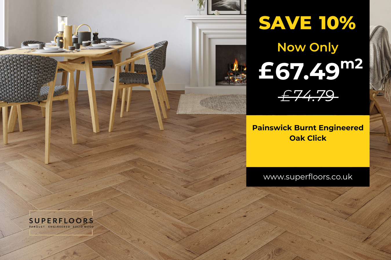 Painswick Burnt Engineered Oak Click