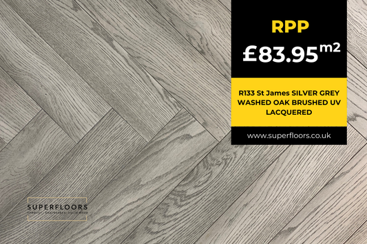 R133 St James SILVER GREY WASHED OAK BRUSHED UV LACQUERED
