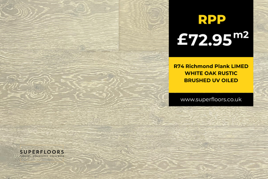 R74 Richmond Plank LIMED WHITE OAK RUSTIC BRUSHED UV OILED