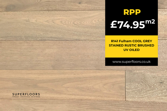 R141 Fulham COOL GREY STAINED RUSTIC BRUSHED UV OILED