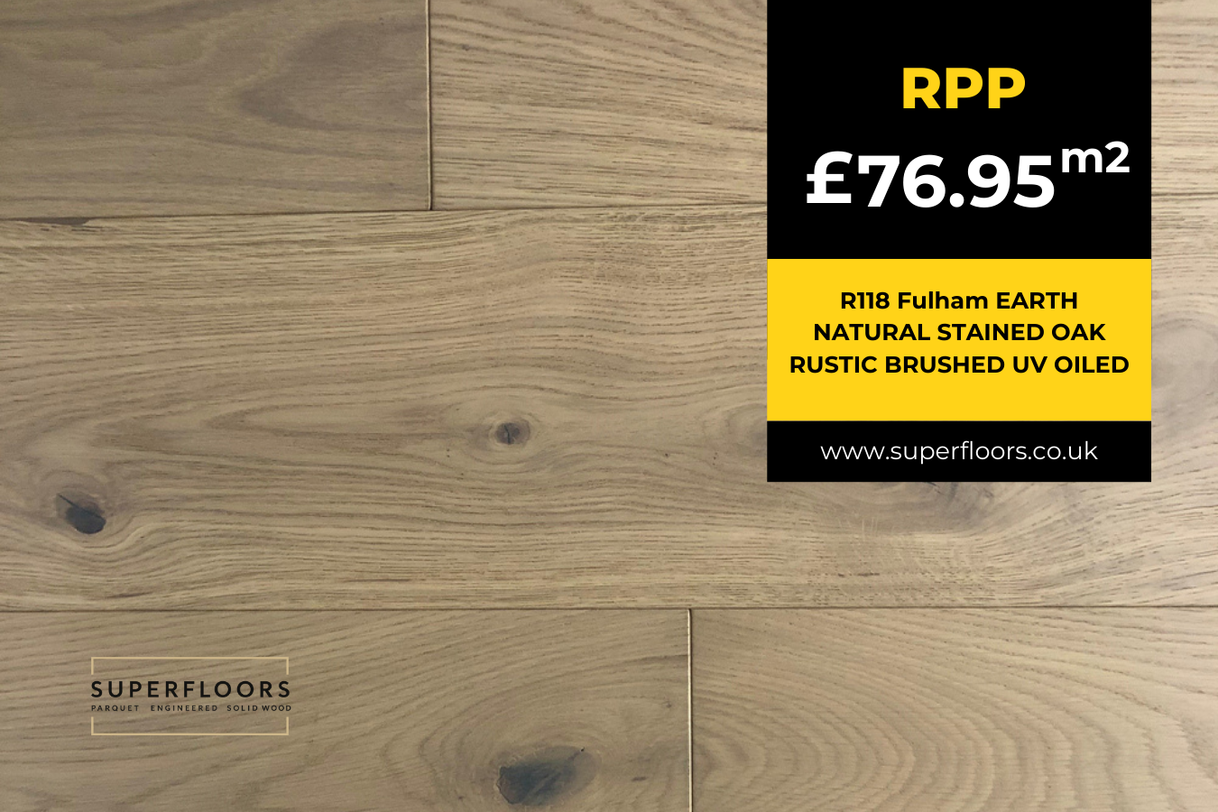 R118 Fulham EARTH NATURAL STAINED OAK RUSTIC BRUSHED UV OILED