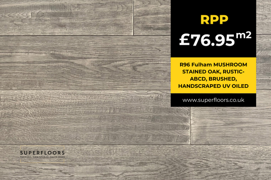 R96 Fulham MUSHROOM STAINED OAK, RUSTIC-ABCD, BRUSHED, HANDSCRAPED UV OILED