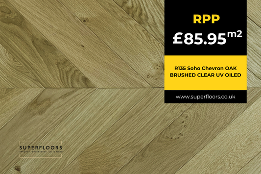 R135 Soho Chevron OAK BRUSHED CLEAR UV OILED