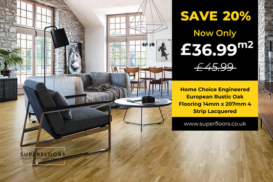 Home Choice Engineered European Rustic Oak Flooring 14mm x 207mm 4 Strip Lacquered