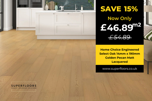 Home Choice Engineered Select Oak 14mm x 190mm Golden Pecan Matt Lacquered