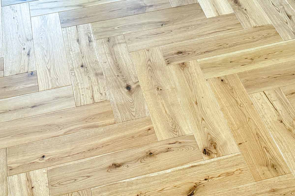 Home Choice Engineered European Rustic Oak Herringbone Flooring 14mm x 150mm Natural Matt Lacquered