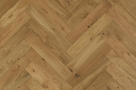 Galleria Professional Engineered Rustic Oak Herringbone Flooring 20mm x 90mm Natural Brushed & Oiled