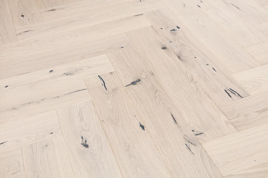 Home Choice Herringbone Engineered European Rustic Oak Flooring 14mm x 130mm x 725mm Cappuccino Lacquered