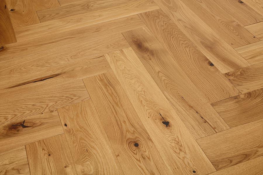 Home Choice Herringbone Engineered European Rustic Oak Flooring 14mm x 130mm x 725mm Toffee Oiled
