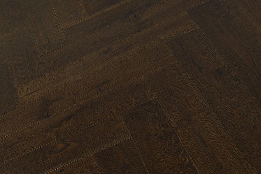 Home Choice Herringbone Engineered Rustic Oak Flooring 14mm x 130mm x 725mm Marsala Brushed & Lacquered